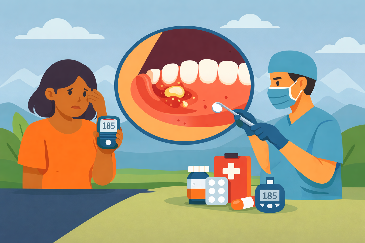 Signs of Infection After Oral Surgery in Diabetic Patients